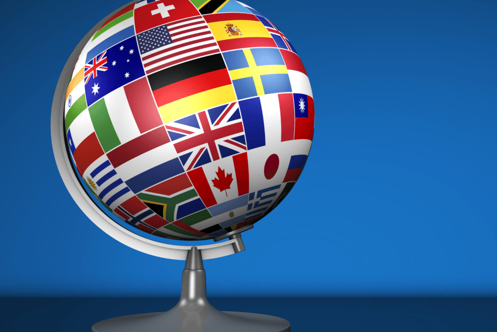 International flags representing multi-language WordPress website translation